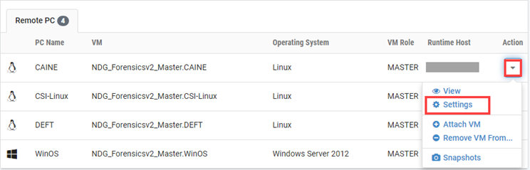 Remote PC Settings